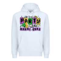 White aint no party like mardi gras Premium Hoodie - MaliasSmallBusiness