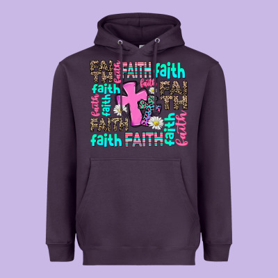 Faith With Cross Heavyweight Hoodie Designed By Adodesignshop