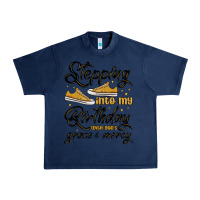 Navy stepping into my birthday with god s grace and mer Urban Heavy Tee - MaliasSmallBusiness