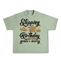 Oil Green stepping into my birthday with god s grace and mer Urban Heavy Tee - MaliasSmallBusiness