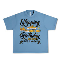 Pebble Blue stepping into my birthday with god s grace and mer Urban Heavy Tee - MaliasSmallBusiness