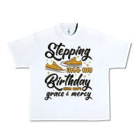 White stepping into my birthday with god s grace and mer Urban Heavy Tee - MaliasSmallBusiness