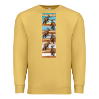 Antique Gold dinosaur parasaurolophus pen wrap Premium Sweatshirt - Artiststas