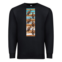 Black dinosaur parasaurolophus pen wrap Premium Sweatshirt - Artiststas