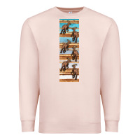 Pale Pink dinosaur parasaurolophus pen wrap Premium Sweatshirt - Artiststas