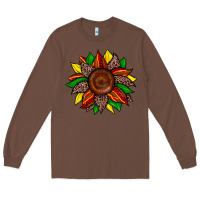 Chestnut juneteenth leopard sunflower Long Sleeve Tee - Zillion Design Studio