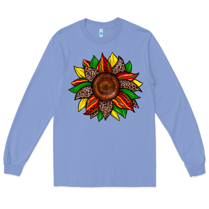 Juneteenth Leopard Sunflower Long Sleeve Tee by Zillion Design Studio | Teevron