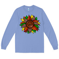 Colony Blue juneteenth leopard sunflower Long Sleeve Tee - Zillion Design Studio