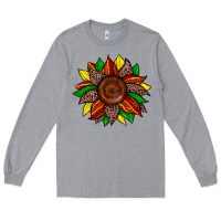 Heather Grey juneteenth leopard sunflower Long Sleeve Tee - Zillion Design Studio