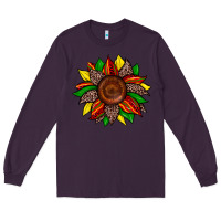 Plum juneteenth leopard sunflower Long Sleeve Tee - Zillion Design Studio