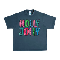 Midnight Navy holly jolly Urban Heavy Tee - MaliasSmallBusiness
