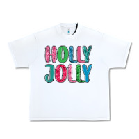 White holly jolly Urban Heavy Tee - MaliasSmallBusiness