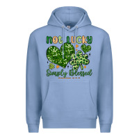 Colony Blue not lucky simply blessed Premium Hoodie - MaliasSmallBusiness