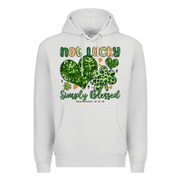 Dove Grey not lucky simply blessed Premium Hoodie - MaliasSmallBusiness