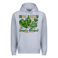 Heather Grey not lucky simply blessed Premium Hoodie - MaliasSmallBusiness