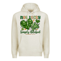 Oatmeal Heather not lucky simply blessed Premium Hoodie - MaliasSmallBusiness
