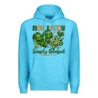 Ocean Blue not lucky simply blessed Premium Hoodie - MaliasSmallBusiness