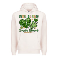 Pale Pink not lucky simply blessed Premium Hoodie - MaliasSmallBusiness