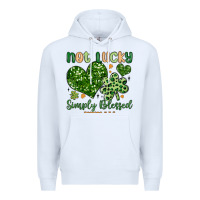 White not lucky simply blessed Premium Hoodie - MaliasSmallBusiness