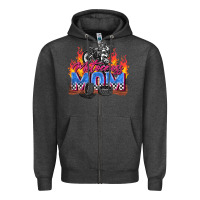 Charcoal Heather motocross mom Zipper Hoodie - Zillion Design Studio