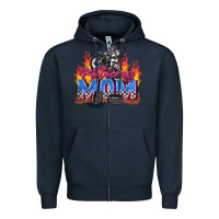 Navy motocross mom Zipper Hoodie - Zillion Design Studio
