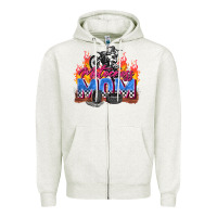 Oatmeal Heather motocross mom Zipper Hoodie - Zillion Design Studio