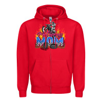 Red motocross mom Zipper Hoodie - Zillion Design Studio