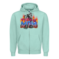 Seafoam motocross mom Zipper Hoodie - Zillion Design Studio