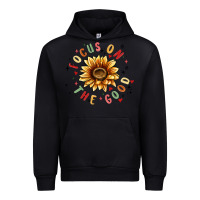 Black focus on the good Urban Hoodie - MaliasSmallBusiness