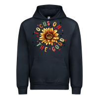 Navy focus on the good Urban Hoodie - MaliasSmallBusiness