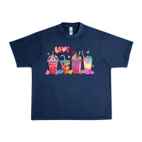 Navy love coffee cups Urban Heavy Tee - MaliasSmallBusiness