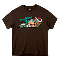 Chocolate Brown merry christmas y'all kentucky Heavy Core Tee - CowhideDigitalArt