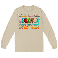 Mushroom this teacher wears her heart on her sleeve Long Sleeve Tee - texasbilliewilder