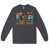 Smoke this teacher wears her heart on her sleeve Long Sleeve Tee - texasbilliewilder
