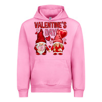 Fuchsia Pink valentines day with gnomies Urban Hoodie - NancyCooperArtShop