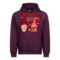 Mauve Wine valentines day with gnomies Urban Hoodie - NancyCooperArtShop