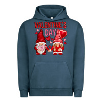 Pigment Midnight Navy valentines day with gnomies Urban Hoodie - NancyCooperArtShop