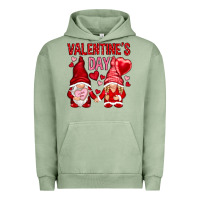 Pigment Oil Green valentines day with gnomies Urban Hoodie - NancyCooperArtShop