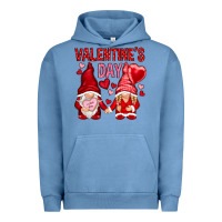 Pigment Pebble Blue valentines day with gnomies Urban Hoodie - NancyCooperArtShop