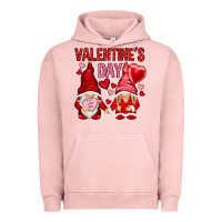 Pigment Salmon valentines day with gnomies Urban Hoodie - NancyCooperArtShop
