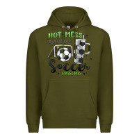 Army Green hot mess always stressed soccer mama stanley cup Premium Hoodie - MaliasSmallBusiness