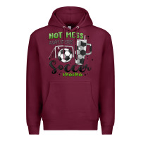 Burgundy hot mess always stressed soccer mama stanley cup Premium Hoodie - MaliasSmallBusiness