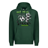 Sports Green hot mess always stressed soccer mama stanley cup Premium Hoodie - MaliasSmallBusiness