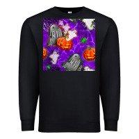 Black tombstone and ghosts seamless paternal Premium Sweatshirt - BundleAndBundleShop