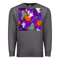 Charcoal Heather tombstone and ghosts seamless paternal Premium Sweatshirt - BundleAndBundleShop