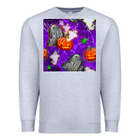 Heather Grey tombstone and ghosts seamless paternal Premium Sweatshirt - BundleAndBundleShop