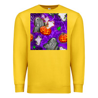 Lemon tombstone and ghosts seamless paternal Premium Sweatshirt - BundleAndBundleShop