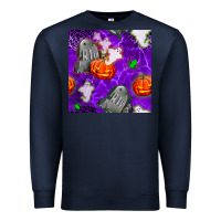 Navy tombstone and ghosts seamless paternal Premium Sweatshirt - BundleAndBundleShop