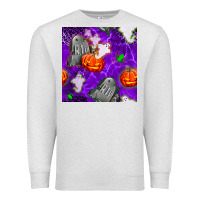 Oatmeal Heather tombstone and ghosts seamless paternal Premium Sweatshirt - BundleAndBundleShop