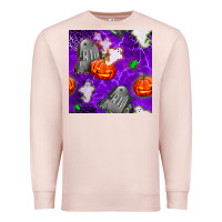 Pale Pink tombstone and ghosts seamless paternal Premium Sweatshirt - BundleAndBundleShop